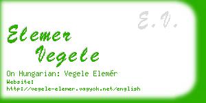 elemer vegele business card